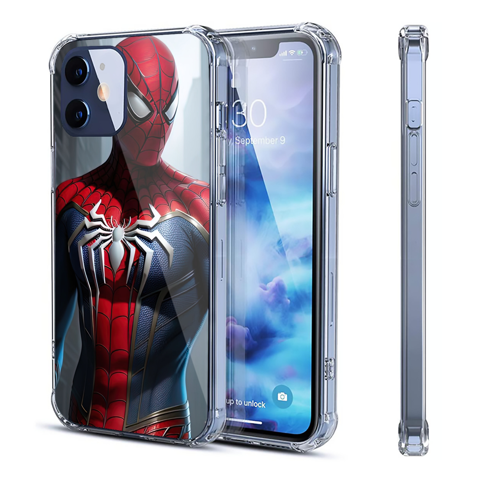 （画像用） Spider Man スパイダーマン 【iPhone 12シリーズ対応】透明スマホケース（クリアソフトケース）